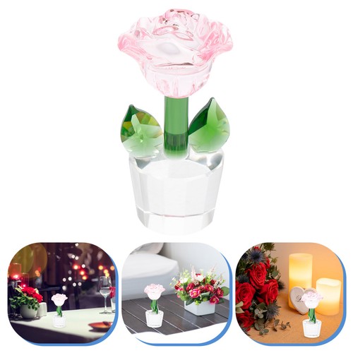 Elegant red crystal rose - red, decor
