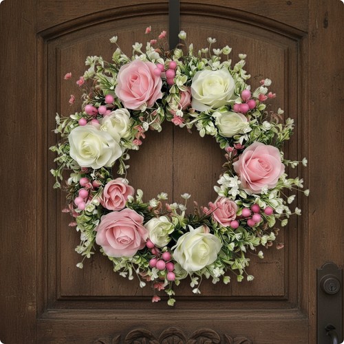 Flower wreath with - wreath, berries