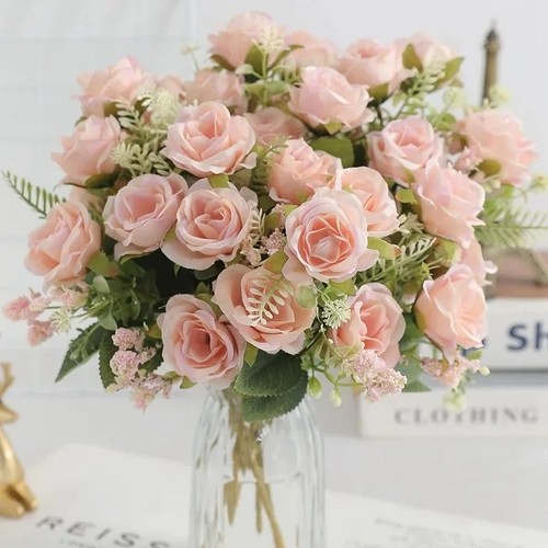 Heads silk rose - rose, artificial