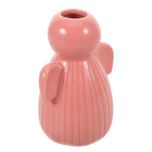 Pink ceramic angel vase - ceramic,