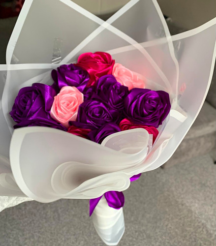 Hand made satin rose - made,