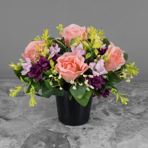 Grave pot artificial silk - grave,