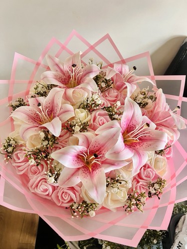 Beautiful handmade pink lily - beautiful,