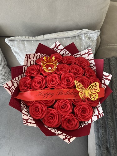 Handmade ribbon rose eternal